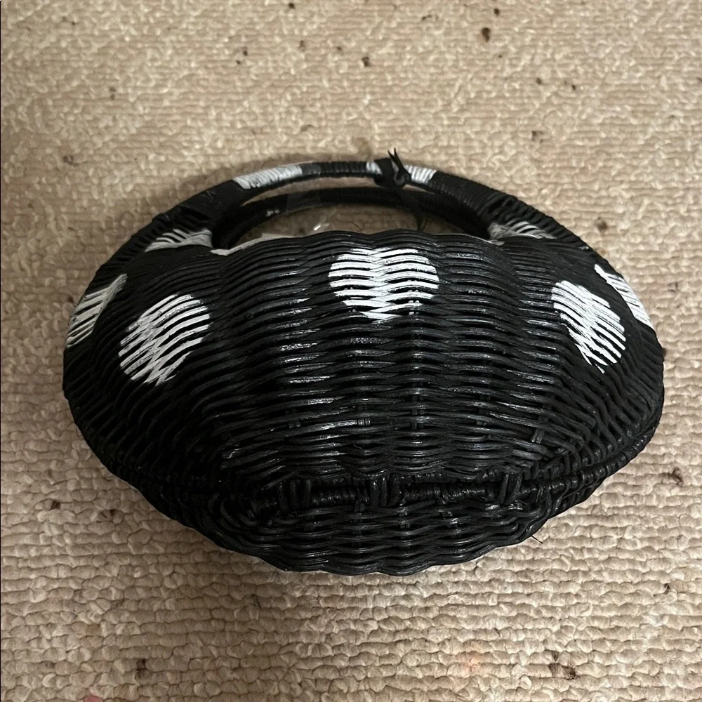 Kate Spade x Target Black and White Wicker Handbag - Picture 3 of 3